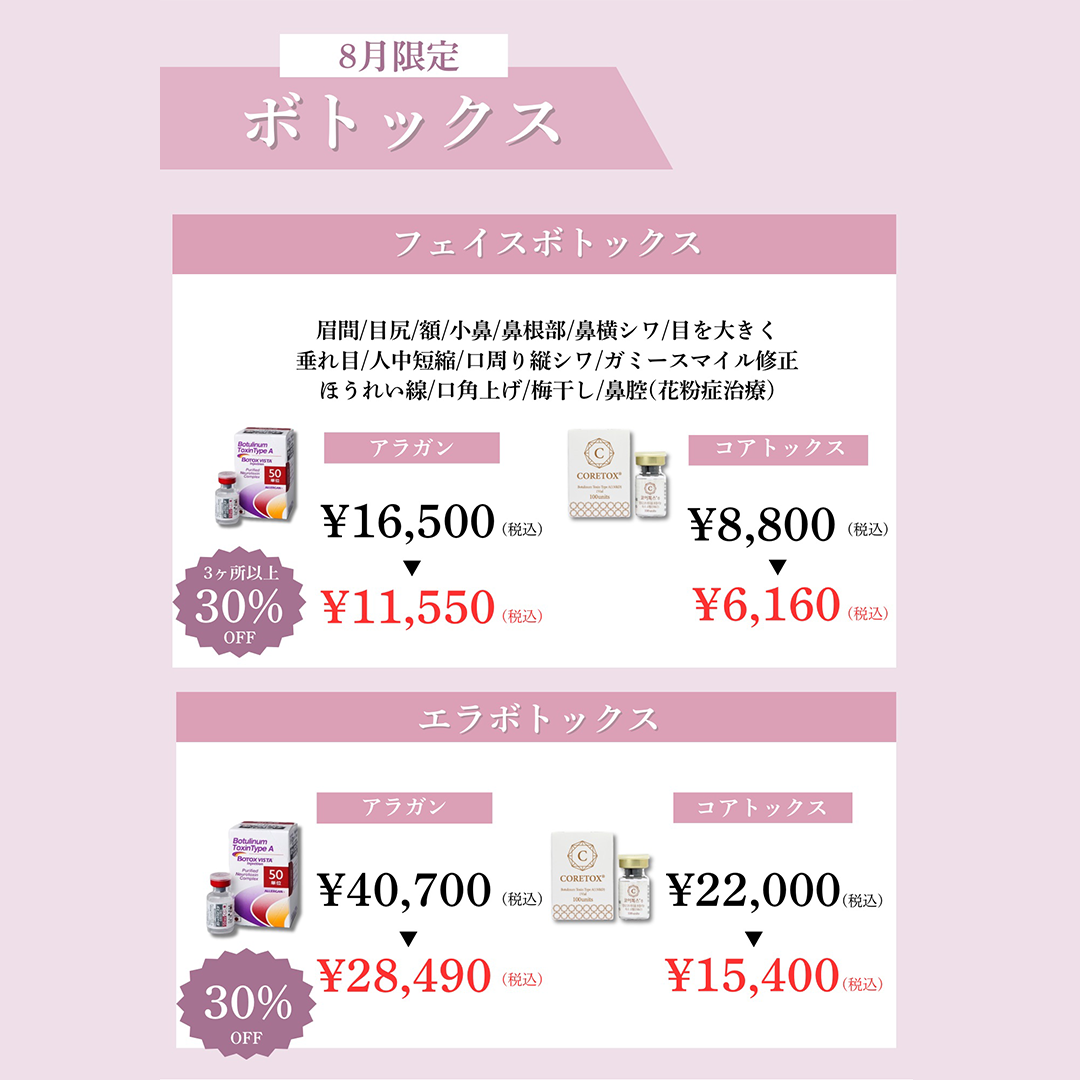 ボトックス10名限定割引